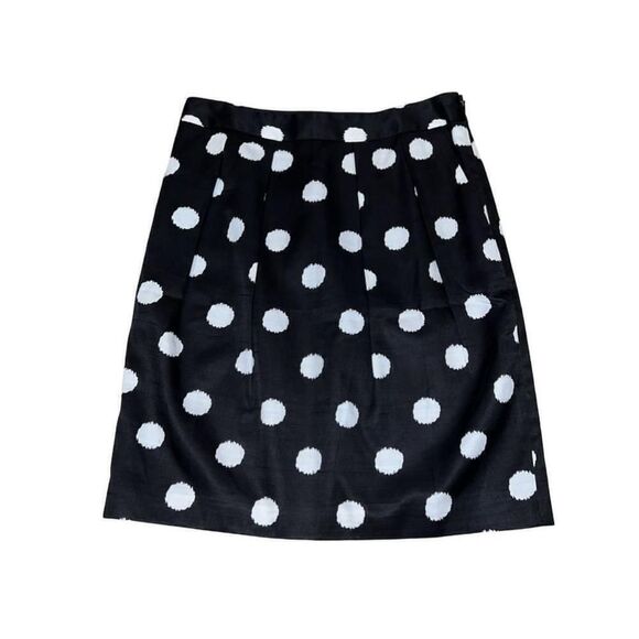 Women's Ann Taylor LOFT Black Polka Dot Skirt Size 0 - Picture 3 of 5